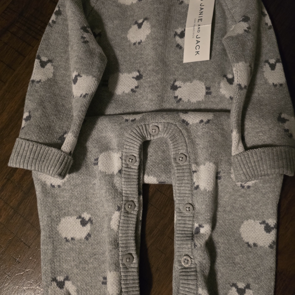 Gray Sheep Patterned Baby Outfit